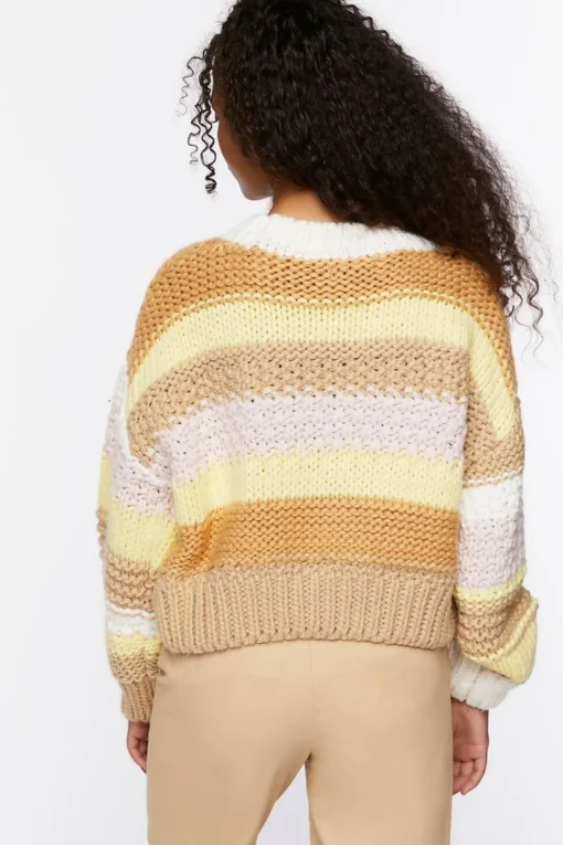 Striped Purl Knit Sweater