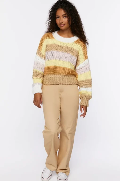 Striped Purl Knit Sweater