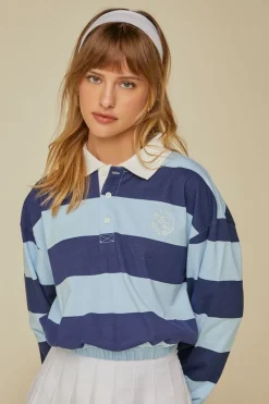 Striped Rugby Cropped Shirt