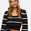 Striped Tulip Print Sweater