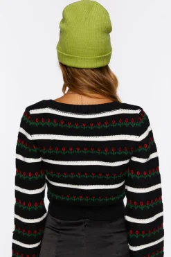 Striped Tulip Print Sweater