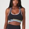 Striped Tulip-Hem Sports Bra