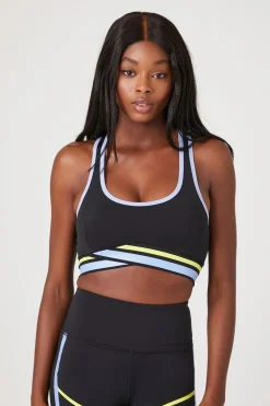 Striped Tulip-Hem Sports Bra