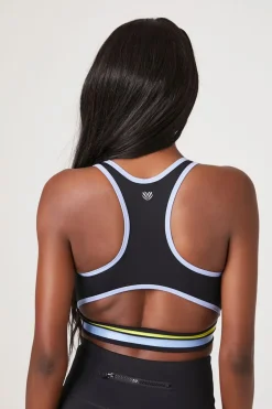 Striped Tulip-Hem Sports Bra