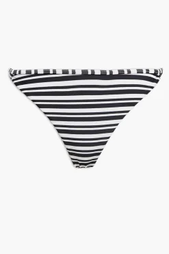 Striped Twisted High-Leg Bikini Bottoms