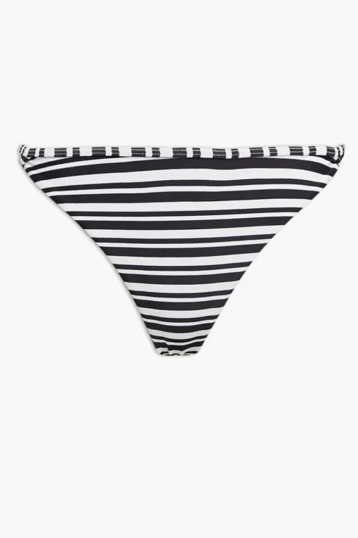 Striped Twisted High-Leg Bikini Bottoms