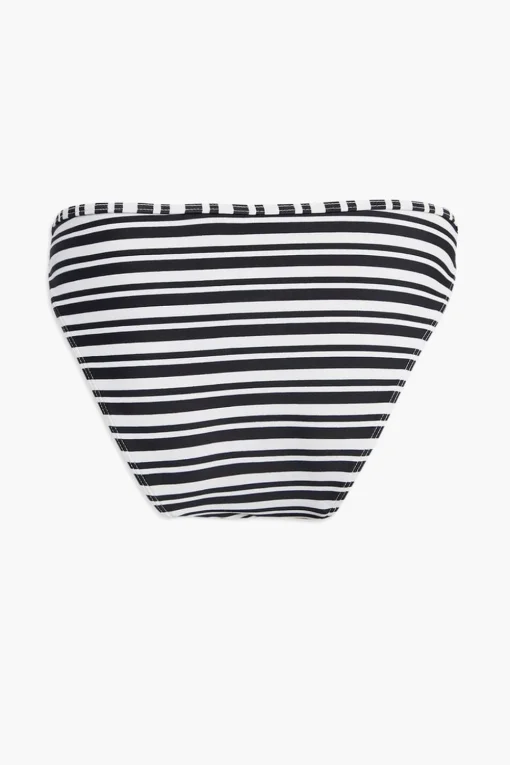 Striped Twisted High-Leg Bikini Bottoms
