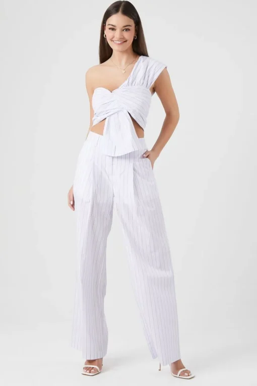 Striped Wide-Leg Pants