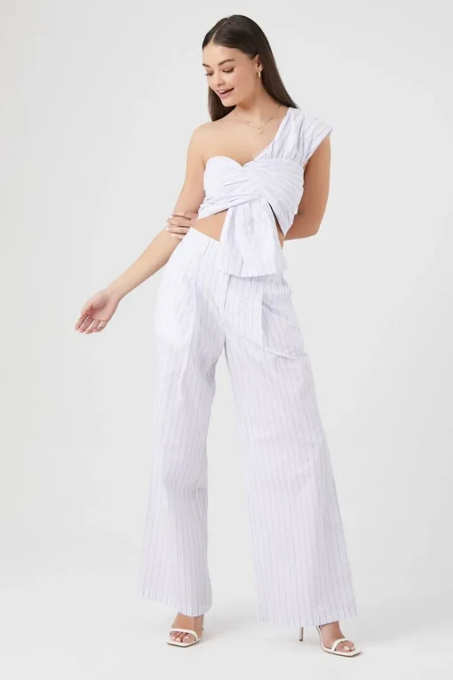 Striped Wide-Leg Pants