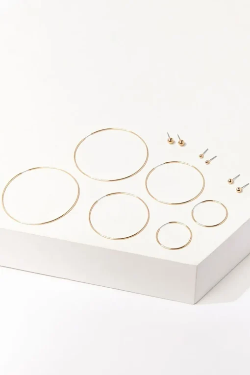 Stud & Hoop Earring Set