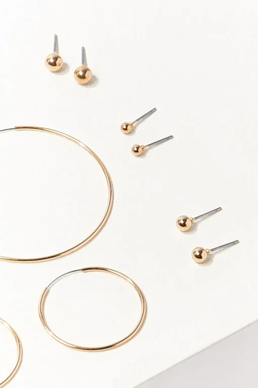 Stud & Hoop Earring Set
