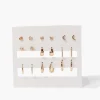 Stud & Open-End Hoop Earring Set