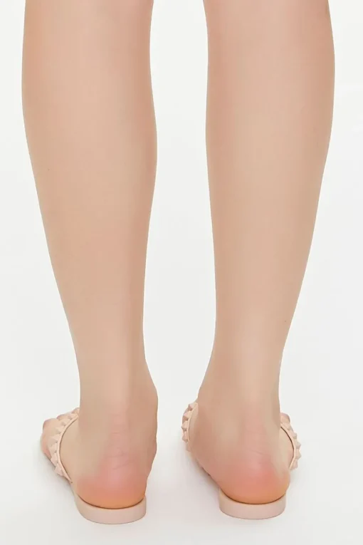 Studded Faux Leather Thong Sandals