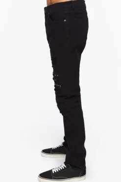Studded Slim-Fit Jeans