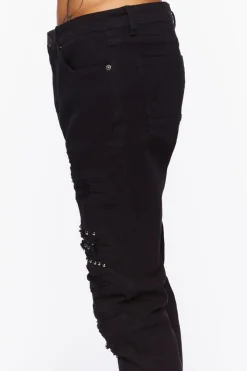 Studded Slim-Fit Jeans