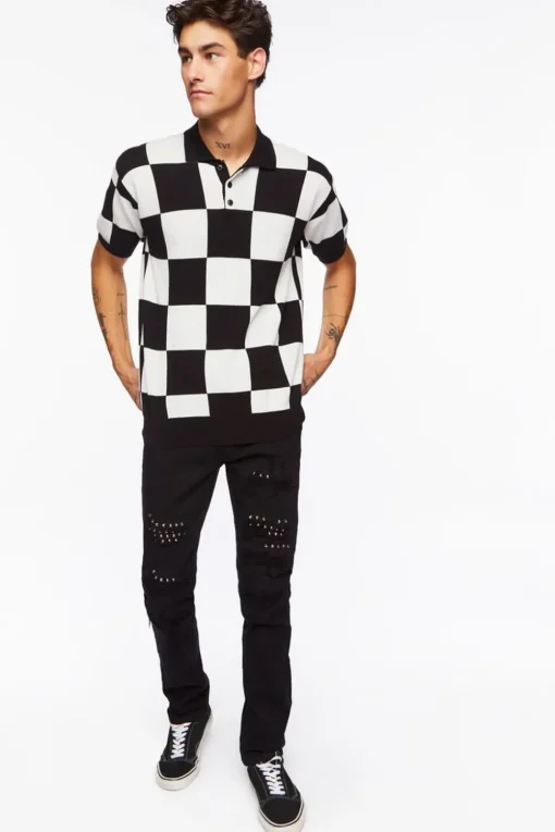 Studded Slim-Fit Jeans