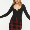 Studded Split-Front Crop Top