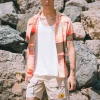Sunset Graphic Cuban Collar Shirt