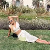 Surplice Crop Top & Skirt Set