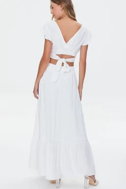 Surplice Crop Top & Skirt Set