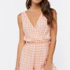 Surplice Gingham Romper