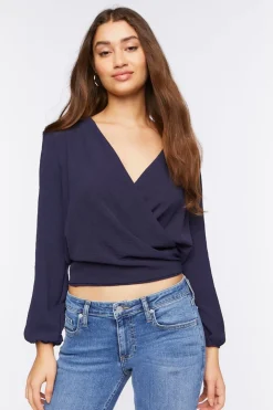 Surplice Long-Sleeve Top