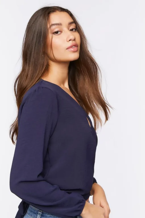 Surplice Long-Sleeve Top