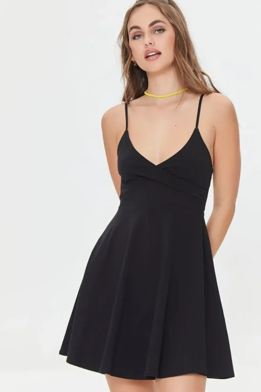Surplice Skater Mini Dress