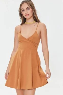 Surplice Skater Mini Dress