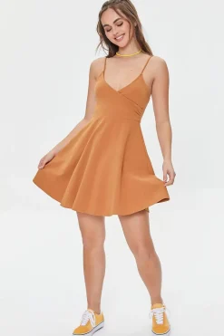 Surplice Skater Mini Dress