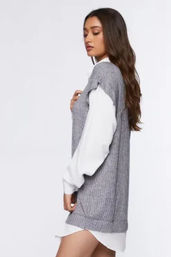 Sweater Vest & Shirt Combo Dress
