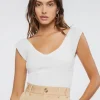 Sweater-Knit Cap Sleeve Top