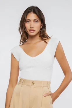 Sweater-Knit Cap Sleeve Top