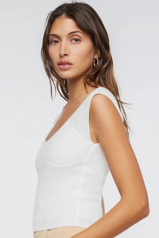 Sweater-Knit Cap Sleeve Top