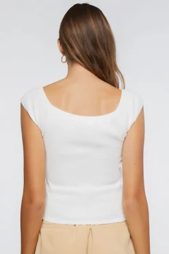 Sweater-Knit Cap Sleeve Top
