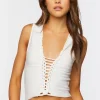 Sweater-Knit Crisscross Crop Top