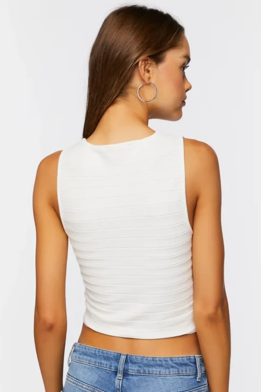 Sweater-Knit Crisscross Crop Top
