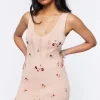 Sweater-Knit Embroidered Mini Dress