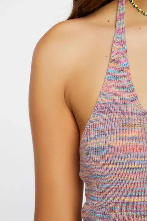 Sweater-Knit Halter Crop Top