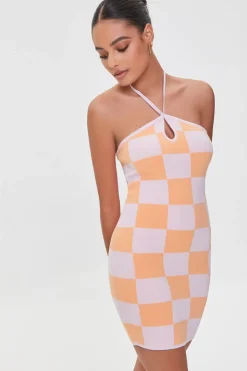 Sweater-Knit Halter Dress