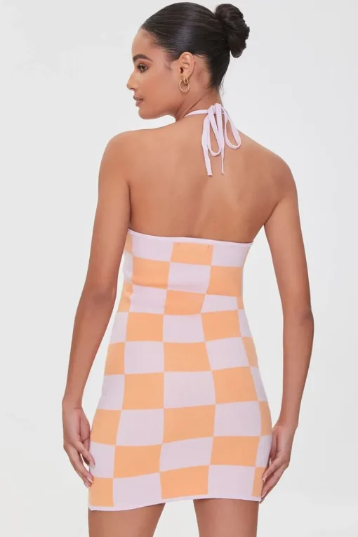 Sweater-Knit Halter Dress