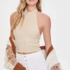 Sweater-Knit Halter Top