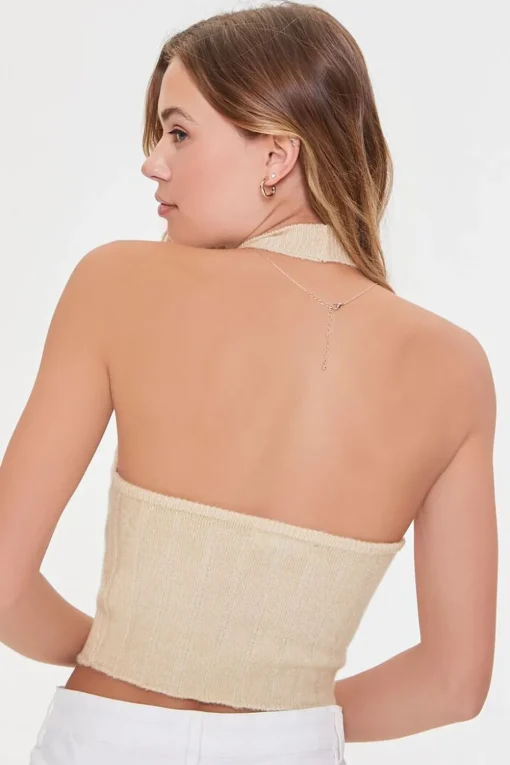 Sweater-Knit Halter Top