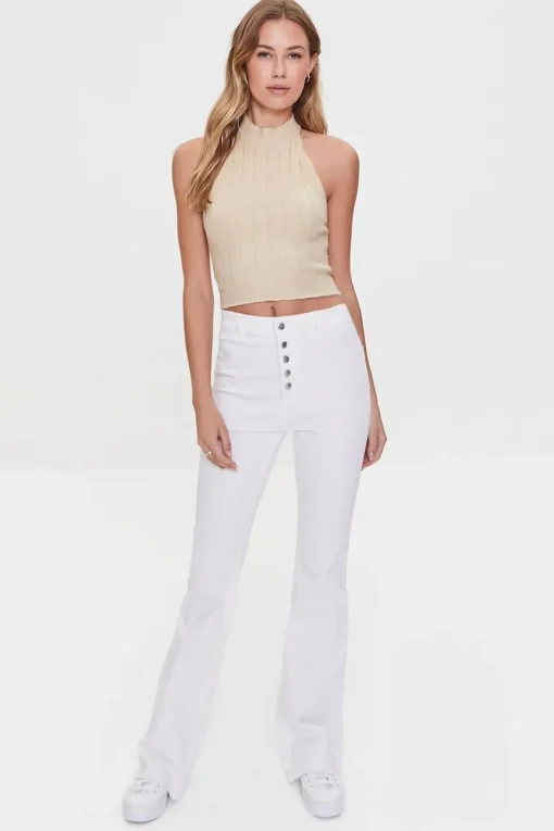 Sweater-Knit Halter Top