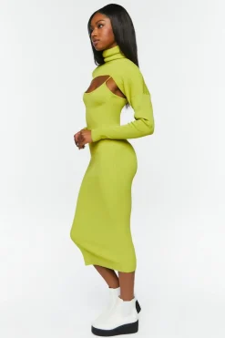 Sweater-Knit Midi Dress & Bolero Set