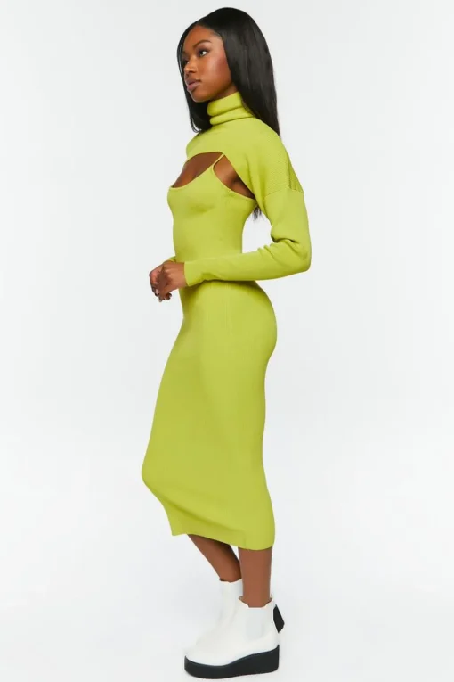Sweater-Knit Midi Dress & Bolero Set