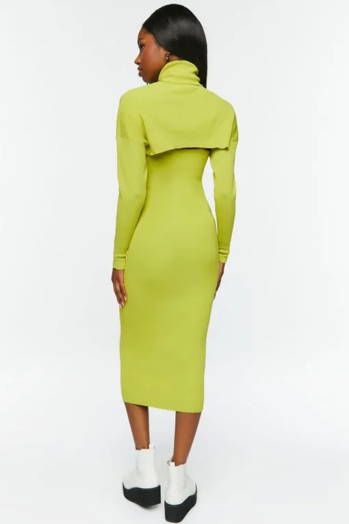 Sweater-Knit Midi Dress & Bolero Set