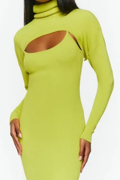 Sweater-Knit Midi Dress & Bolero Set