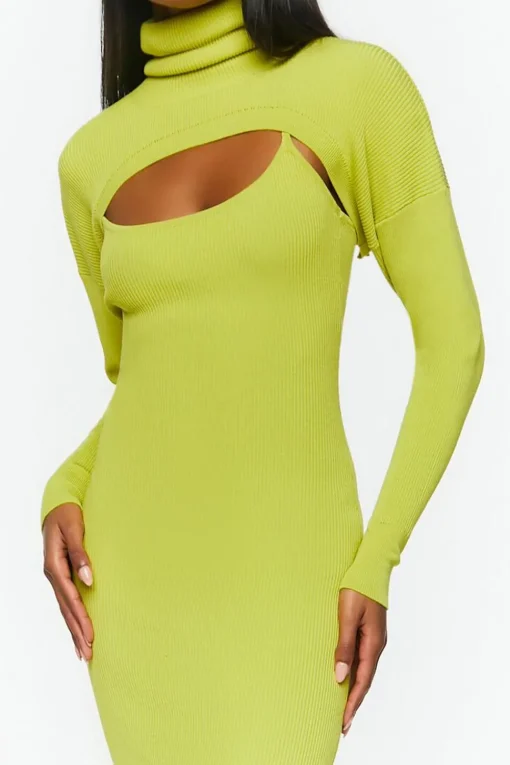 Sweater-Knit Midi Dress & Bolero Set