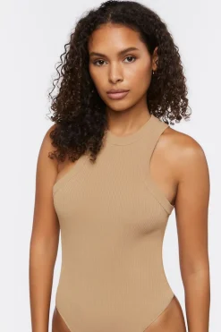 Sweater-Knit Racerback Bodysuit